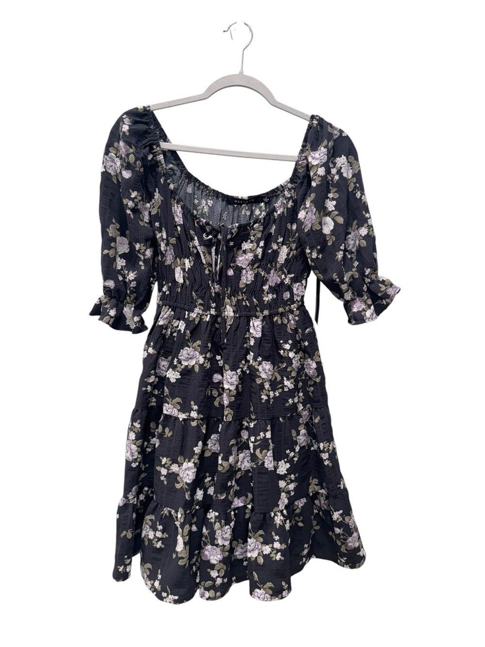 Mary & Mo Floral Smocked Mini Dress in Black. Size Small. NWT - Picture 2 of 9